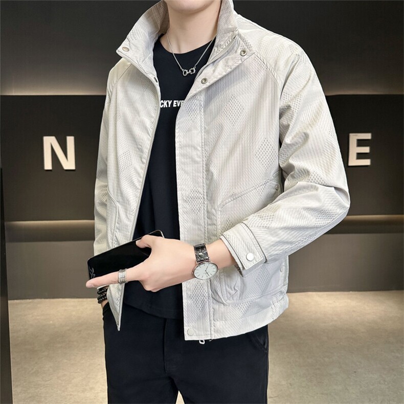 店主风2025秋季新款立领外套男装休闲夹克C317-J6615-P110,男装夹克,电商C317