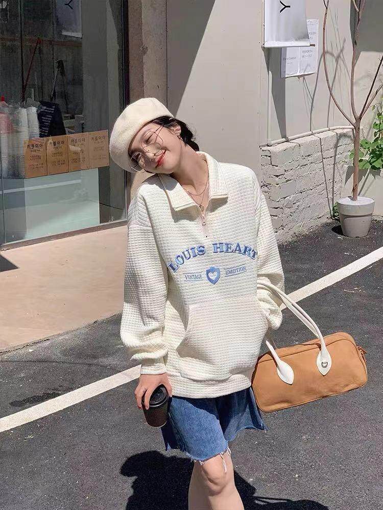 玉米格刺绣立领卫衣，女装卫衣/绒衫，妤沫 Yumo