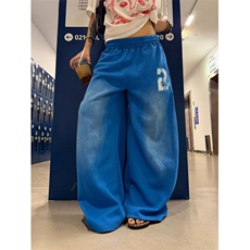 WE1609-P48复古宽松阔腿休闲裤女2025年春季新款卫裤bf小众，男装休闲裤，电商B323A