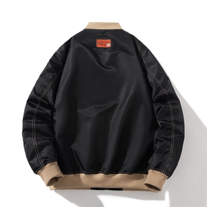 现货 欧美街头刺绣飞行员外套秋冬季潮牌机车夹克棉衣棒球服图片