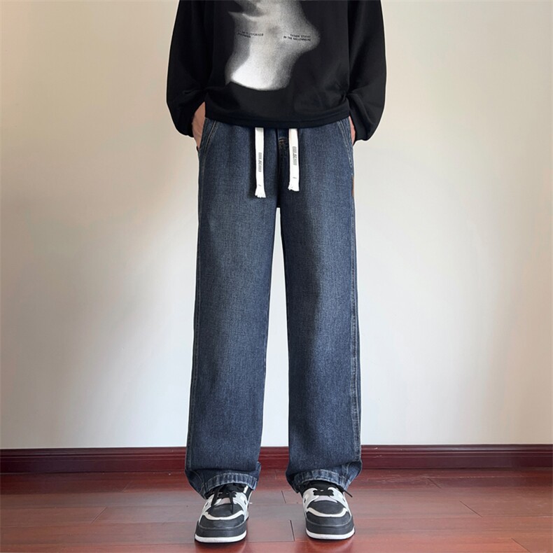 特批牛仔裤男春季2026新款青少年美式阔腿直筒男士长裤J8055-P40,男装牛仔裤,星座509