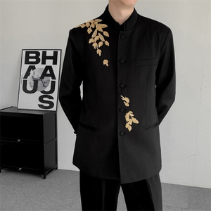春装新中式立领重工手工穿珠中山装男装改良休闲夹克西服外套潮图片