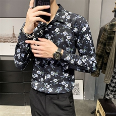 312A-5-135-P55店主英伦韩版潮流衬衫休闲修身上衣，男装衬衫，星座312A-5