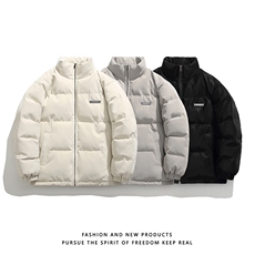 得物抖音高品质潮牌冬季情侣纹理感PU皮棉衣外套棉服M888P128，男装棉衣，电商A030-1