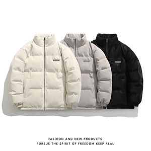 得物抖音高品质 潮牌冬季情侣纹理感PU皮棉衣外套棉服 M888 P128图片