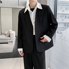 春秋韩版休闲宽松假两件衬衫领小西服外套A328-2305-P125-K179，男装西服，星座406