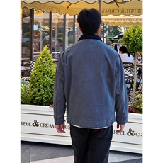 蓝色短款工装外套男秋季牛仔衣美式复古哈灵顿水洗夹克W6644-P73，男装工装外套，星座412-1