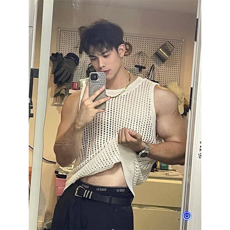 【有货】D940-特P28无袖坎肩镂空背心高级感男休闲夏季针织短袖，男装背心/马甲，星座603-2