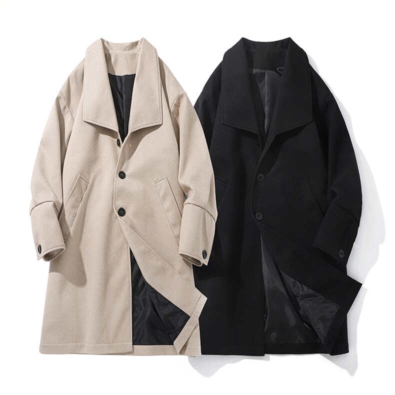 长年大货得物精品】毛呢男大衣男风衣男中长款大码F730-P115白底A，男装风衣，星座401