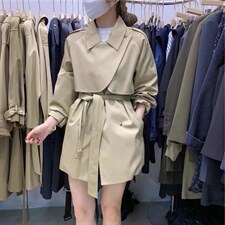 时尚风衣搭配修身，女装风衣，千利红