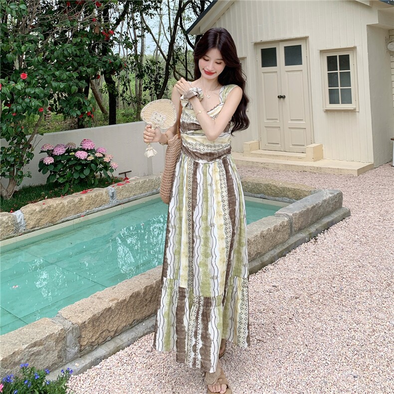 欧货度假风复古连衣裙女2026夏季流行单品新款长裙大方得体的裙子,女装连衣裙,艾米莉亚