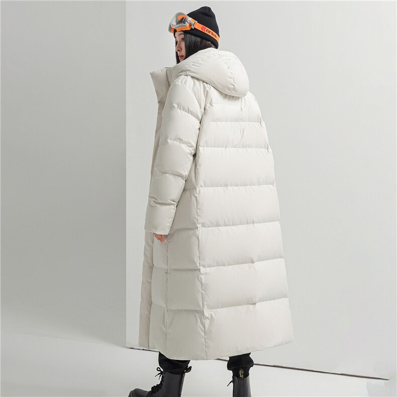 情侣款工装羽绒服女冬季女外套韩版90绒鸭绒长款高级感，女装羽绒服，灵动羽绒服工厂