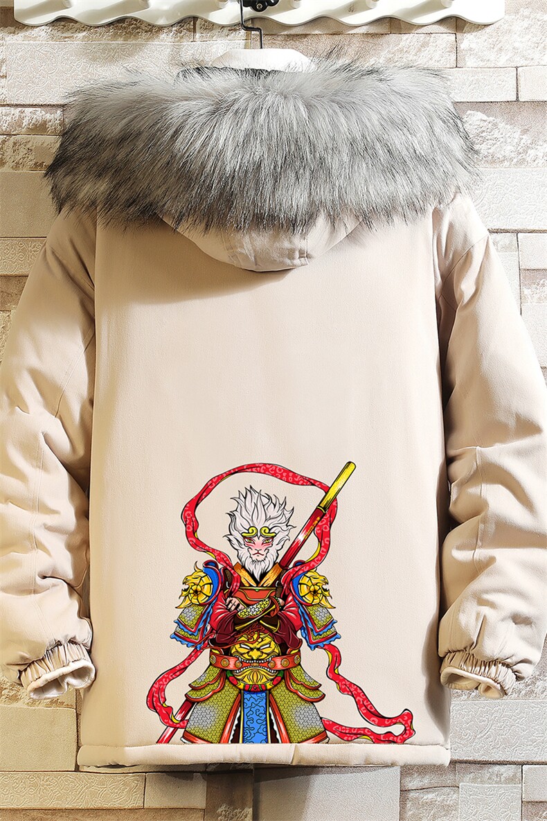 MM48203-P130冬季大毛领衣男士大码加厚袄男服砖墙,男装棉衣,电商A040A