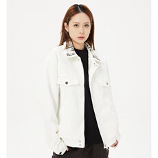 春秋季蛇年限定白蛇翻领宽松夹克男女美式复古休闲情侣棒球服外套，男装夹克，星座218-8