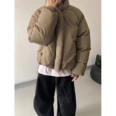现货MH02-P125设计感无领棉服简约纯色保暖棉衣加厚外套男，男装棉衣，星座1501-3