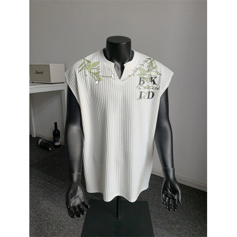 XZ809A/BXXX19/P35/控48美式V领印花背心T恤，男装背心/马甲，星座809A(原222-1)