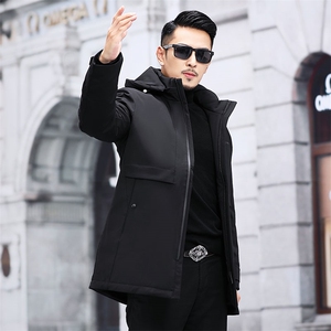 冬季新款中青年羽绒服男士鸭绒厚款中长款连帽外套KCN3055-5-P265图片