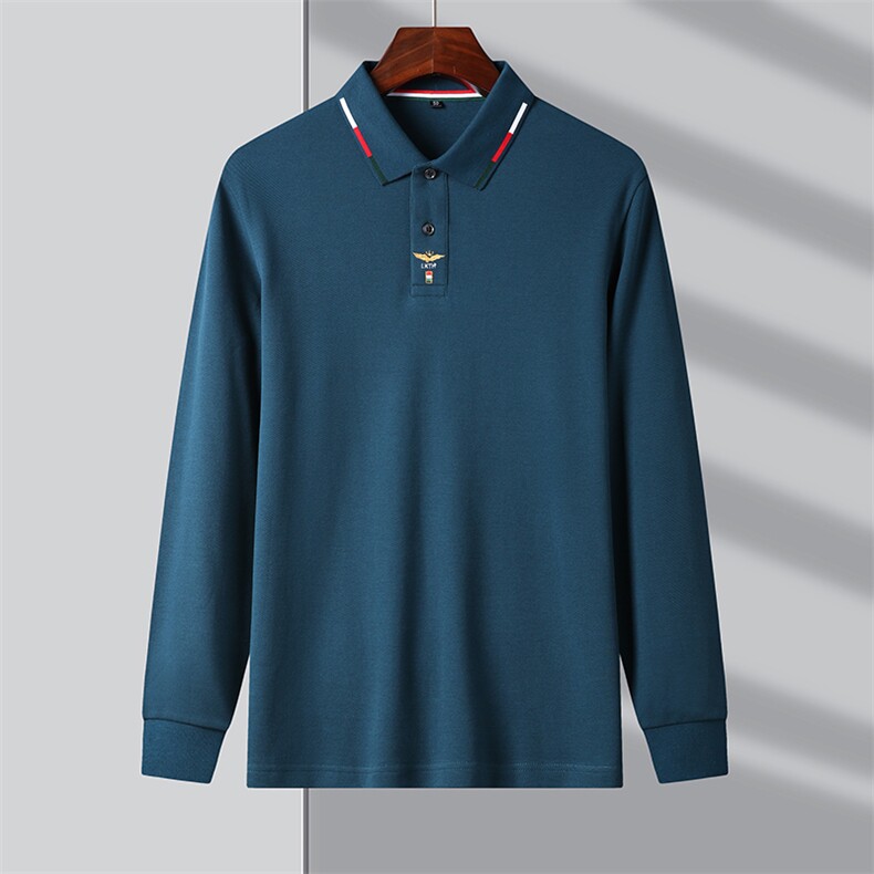 QLM77169男式秋季服装新款长袖T恤青年翻领四季打底体恤P61,男装T恤,电商B360