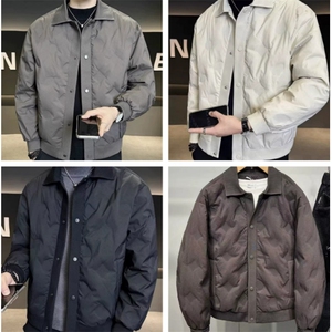 (网图)50%白鸭绒 拼接翻领高级潮牌百搭痞帅羽绒服313B-9952-P175图片