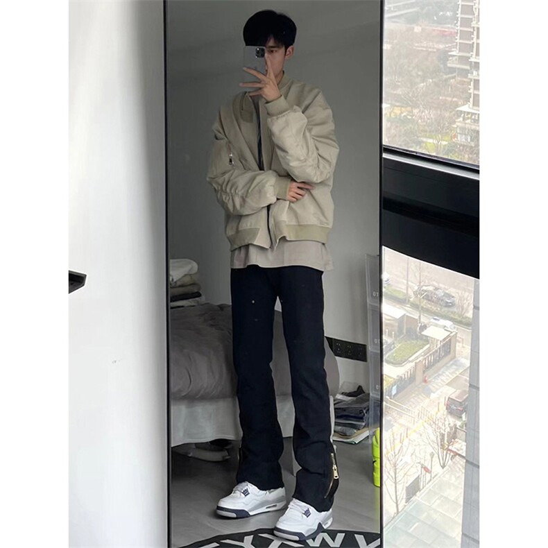美式高街微喇叭牛仔裤B342-K7030-P65控88图片