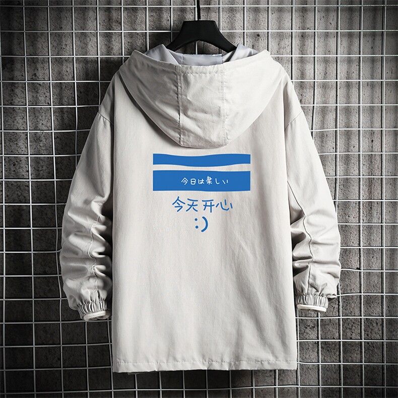 JK41033-P85 加棉款-P115 纯棉连帽夹克男士大码工装夹克男 网格图片