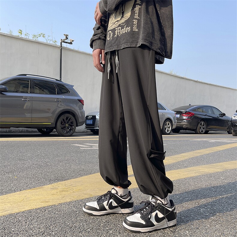 vibe裤子休闲裤男垂坠感西裤韩版潮流宽松阔腿拖地裤K0738-P35,男装休闲裤,星座308B-1
