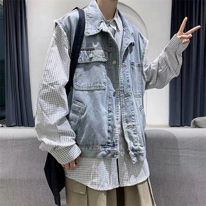 牛仔马甲男2025年秋季新款宽松夹克港风百搭工装外套MJ141-P50图片