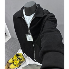 YK86030-P4550%棉50%聚酯纤维加厚420克重磅开衫卫衣外套，女装短外套，电商A086-1