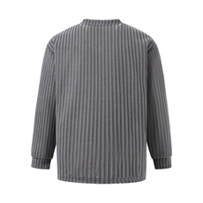 美式高街千鸟格子长袖T恤男女亨利V领英伦雅痞休闲宽松长袖打底衫，男装T恤，电商A443