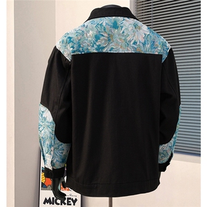 港风模特风植物花卉刺绣夹克男潮美式外套男JK7806P95控138图片