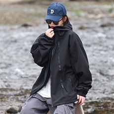 春季新款潮机能风拉件连帽冲锋衣外套宽松百搭夹克CYJK9126-P80，男装夹克，电商A128