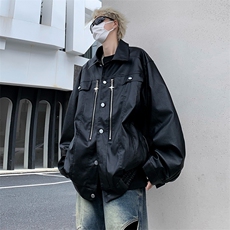 机能工装皮衣外套男秋季机车服春秋款设计感小众夹克JK921/P75，男装夹克，星座506