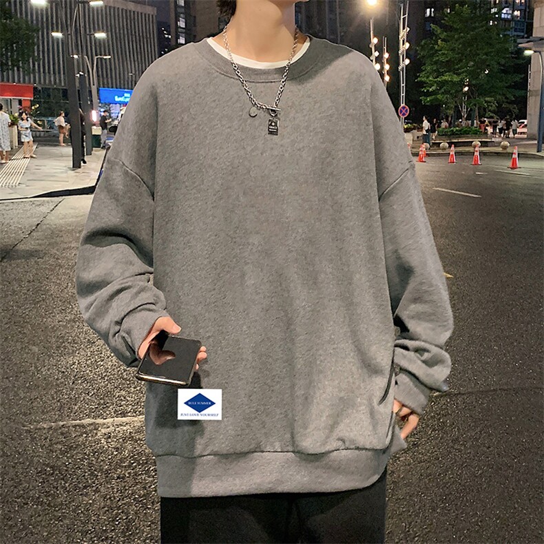 S6061-P28加绒款-P33秋季圆领卫衣男大码韩版宽松长袖外套,男装卫衣,电商A040