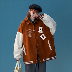 中性23春季潮流美式西海岸印花翻领棒球服夹克外套G604P85控108，男装夹克，A247A
