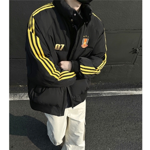 冬装新品 港风织带棉服 刺绣logo棉衣休闲加厚外套男 G1105 P118图片