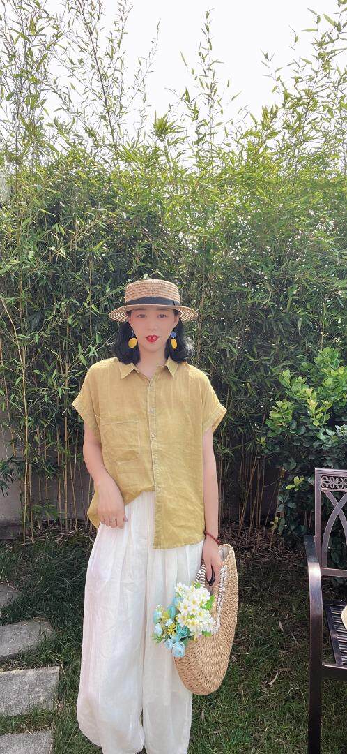 纯苎连衣裙小衫裤子裙子衬衣 时尚风 风淑女风休闲风，女装连衣裙，川哲