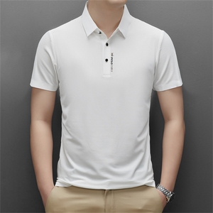 polo衫中年商务休闲男装夏季新款男士短袖T恤半袖翻领宽松上衣服图片