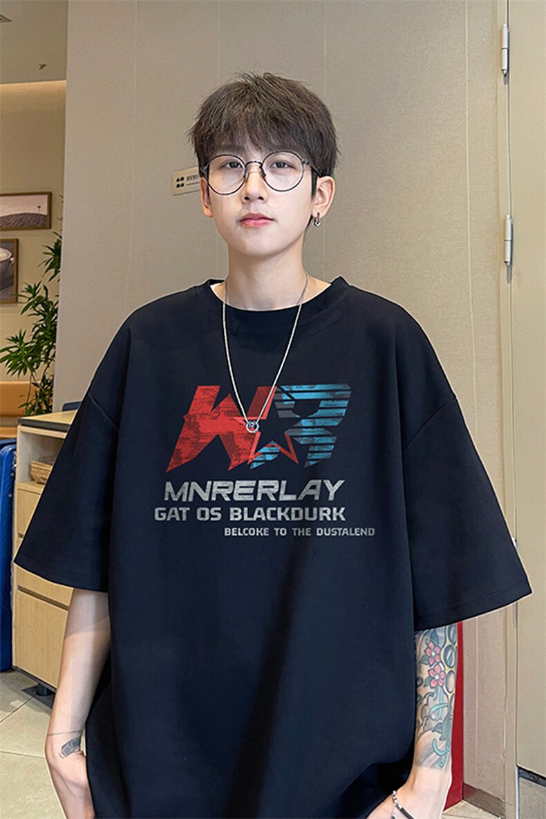 量大优供视频230g重磅纯棉短袖T恤男NT227-特P19控38,男装T恤,电商B367