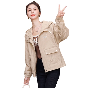 现货！！2024春秋新款休闲外套女时尚显瘦百搭夹克气质短款风衣图片