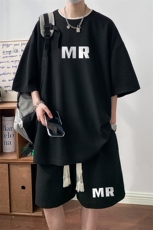 华夫格套装运动短袖t恤套装休闲两件套一套HZ84253-P44，男装T恤，电商A040