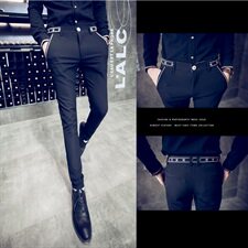 2021春男士裤韩版修身发型师小脚裤时尚休闲裤潮P40，男装休闲裤，星座1904A