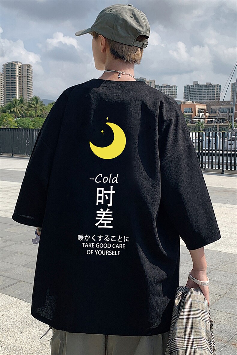 Q11047-P30春夏季七分袖t恤男大码五分袖男短袖中袖,男装T恤,电商A040