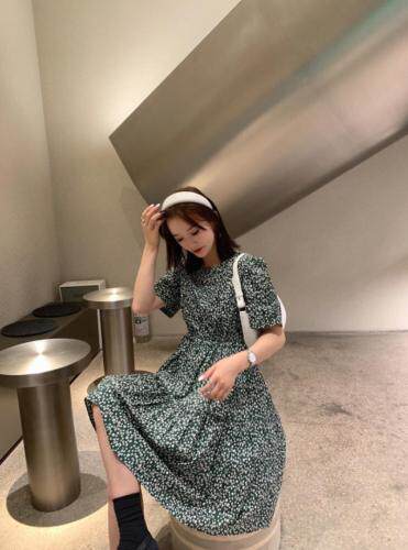 夏季新款韩版小房子图案连衣裙，女装连衣裙，红头发儿