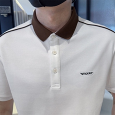 2025主推夏季新款字母刺绣撞色领短袖T恤翻领Polo衫-A3103-P48，男装T恤，电商D342