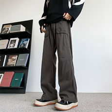 美式复古工装裤解构设计新款宽松牛仔裤美拉德棕色裤子男6255/P62，男装牛仔裤，星座506