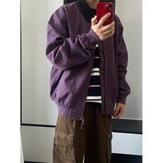 【有货】紫色外套男春秋款美式高街翻领飞行夹克短款8156HH-特P62，男装夹克，星座1007（原301D）