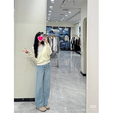 1506-1/GS9600/P44设计感假两件连帽针织衫女秋季休闲慵懒风卫衣，男装针织衫/毛衣，星座1506A