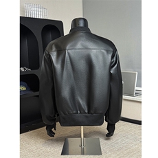 美式复古pu皮夹克外套男春季百搭棒球领休闲外衣25XJ55290特批70，男装夹克，电商A042