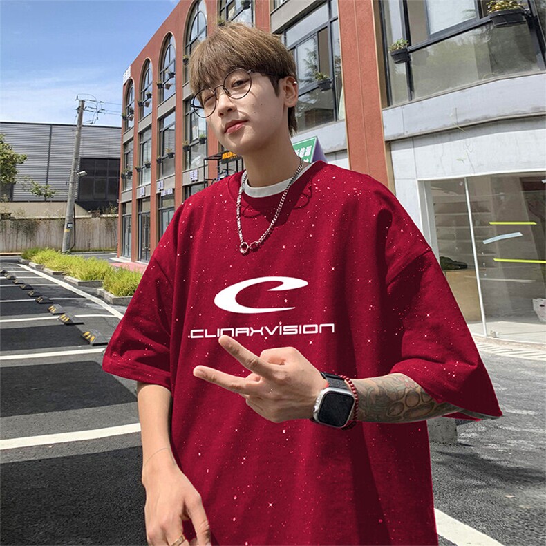 可48小时发货支持抖音得物来样二开美式满天星亮片短袖T恤MTX651,男装T恤,电商A486-1