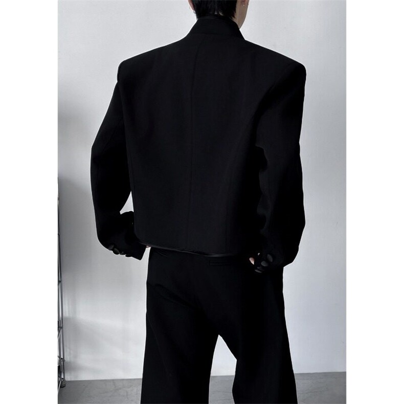 W9297-P78网图现货春季新款王嘉尔同款宽松立领开衫西服外套,男装夹克,星座1608-2